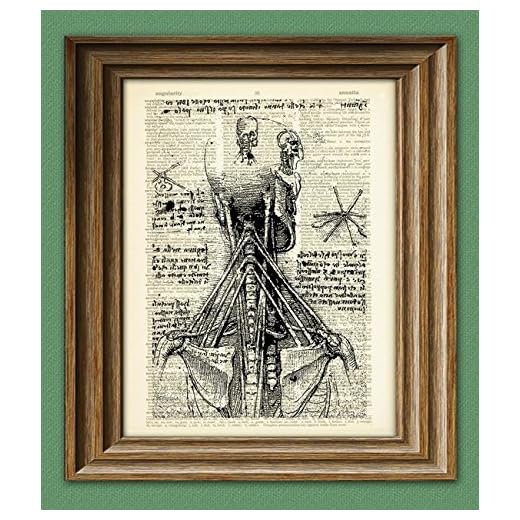 Anatomy of the Neck From Leonardo Da Vinci On Vintage Dictionary Page Book Art Print Davinci