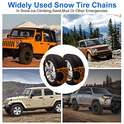 soyond Snow Chains Car Anti Slip Snow Tire Chains Adjustable Anti-Skid Chains Car Tire Snow Chains for Car/SUV/Trucks-Set of 6 Width 165-255mm/6.4-10.1'' (Set of 6 Width 165-255mm/6.4-10.1'')