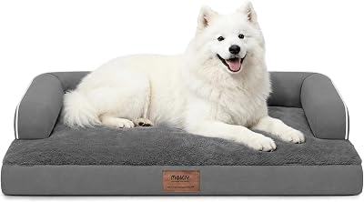 Mekiy Orthopedic XL Dog Bed with Bolster for Extra Large Size Dogs