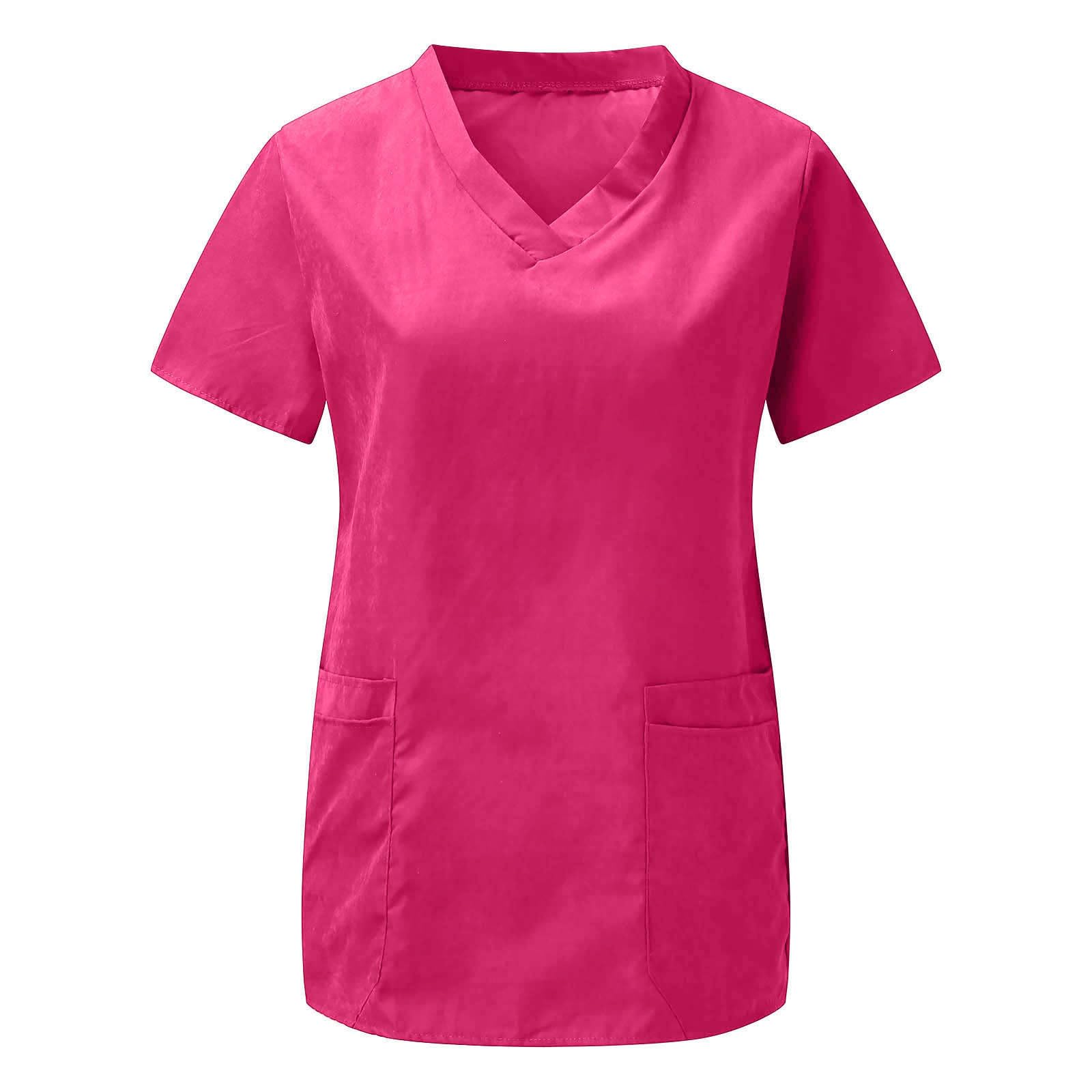 Sizoer Casacas Sanitarias Mujer Manga Corta Cuello En V Bata Laboratorio Mujer De Gran Tamaño Uniforme Estetica Mujer Personalizar Camisetas Con Bolsillos Camisetas Deportivas Para Mujer