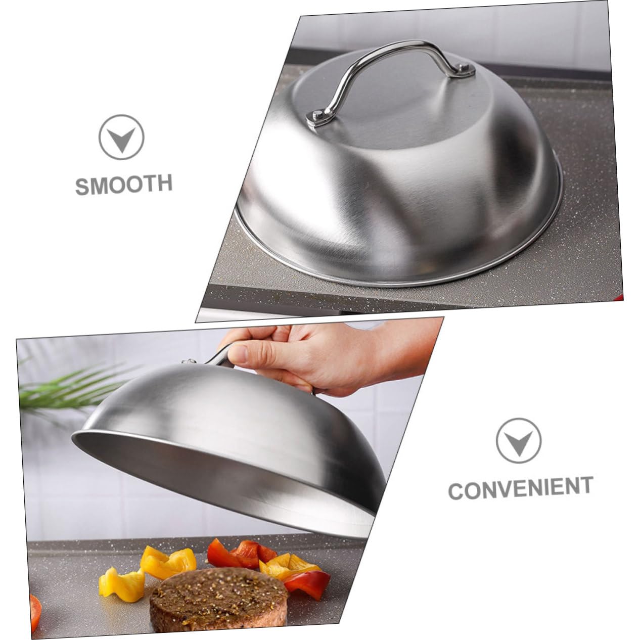 TOYANDONA Stampo per Hamburger in Inossidabile Pressa per Hamburger Manico Utensile per per Pressa per Torta Carne Strumento per Schiacciare