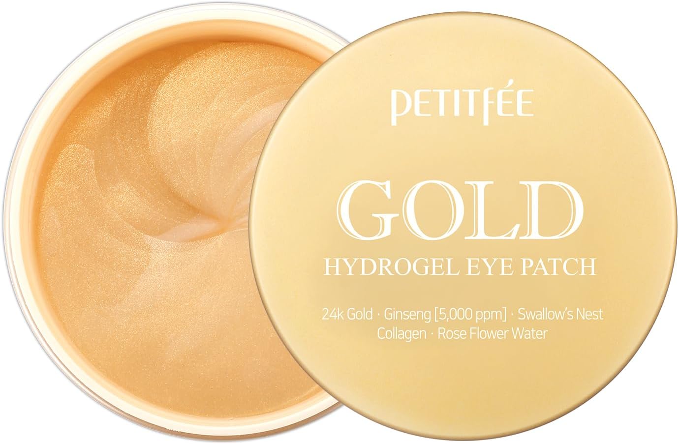 Gold Hydrogel Eye Patch 60ea (30pairs) - 24k Gold Eye Mask for Moisturizing, Glowy Skin, Hydrating, Skin Elasticity, Youthful Complexion, Ginseng, Collagen