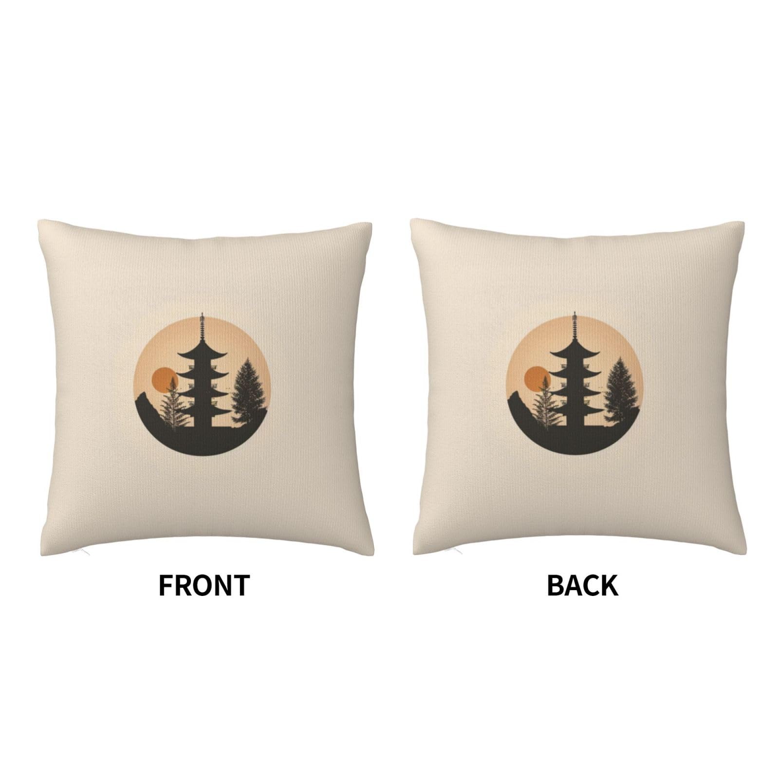 Amazon.co.jp: クッションカバー 45×45cm 和風 寺 太陽 和柄 抱き枕