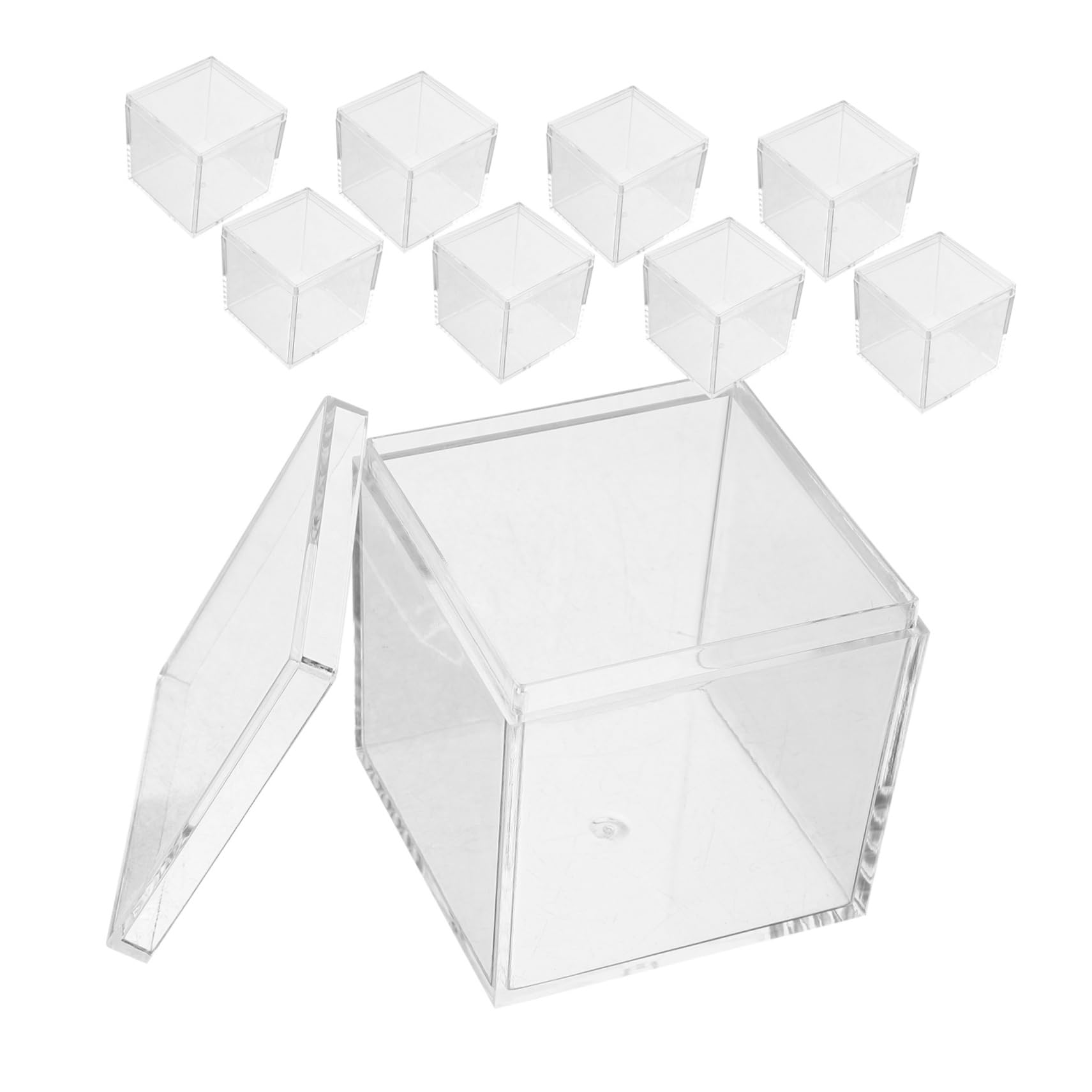 FUNOMOCYA 10pcs Box Small Specimen Case Mineral Specimen Display Boxes Display Case Acrylic Specimen Container