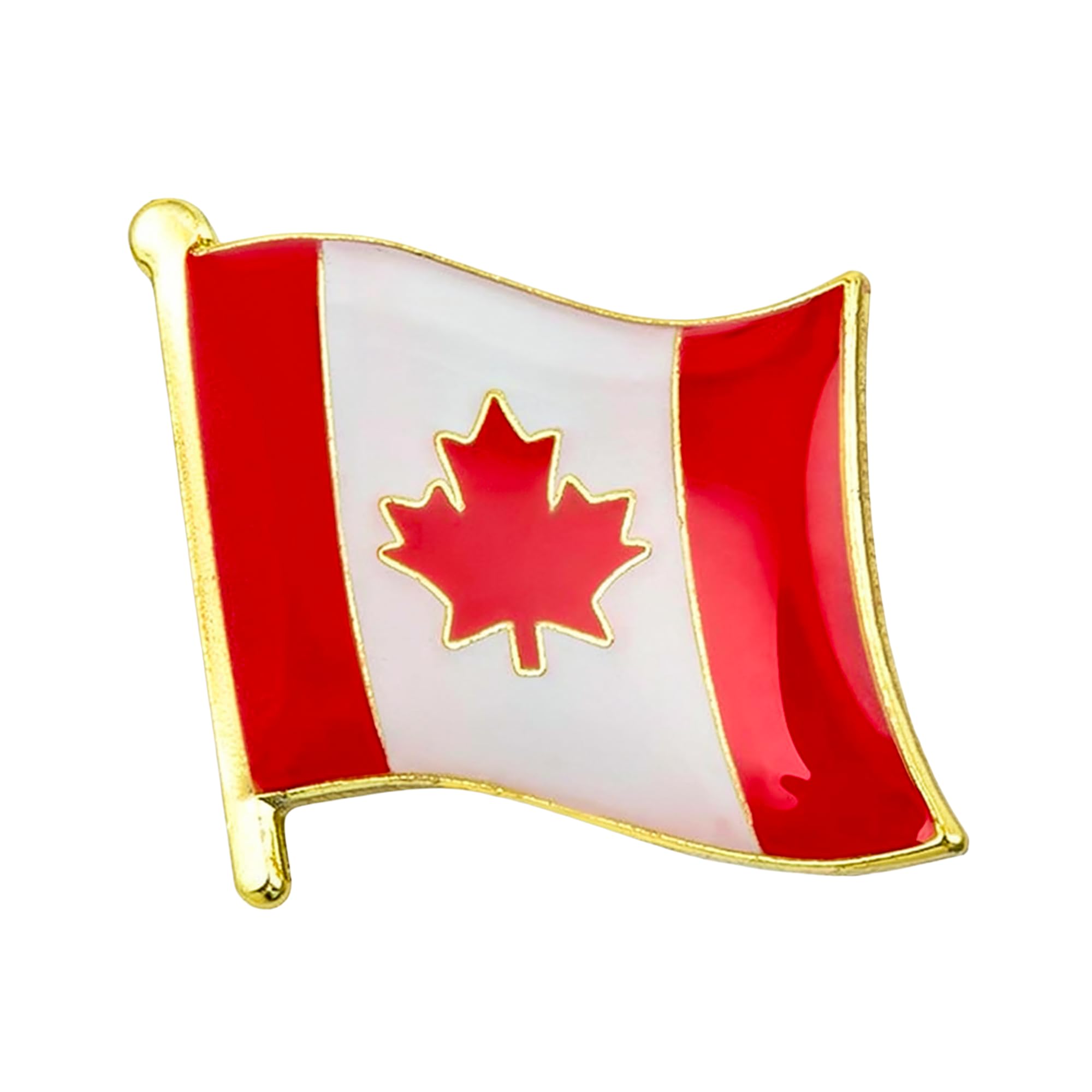 Canada Canadian National Flag Metal Diplomat Enamel Pin Badge Lapel – 1.9cm x 1.6cm – Hard Enamel Red Maple Leaf Lapel Pin – Patriotic Souvenir for Jacket, Hat