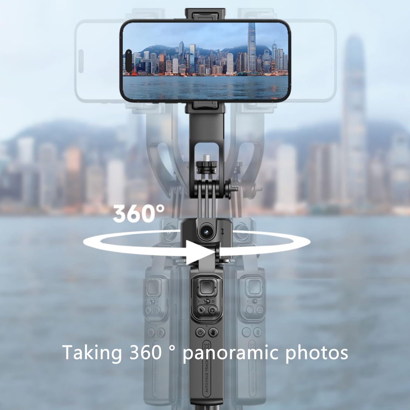 Auto Face Tracking Tripod, Extendable 360° Rotation Phone Tripod for iPhone and Android, Selfie Stick for iPhone w/Remote Control