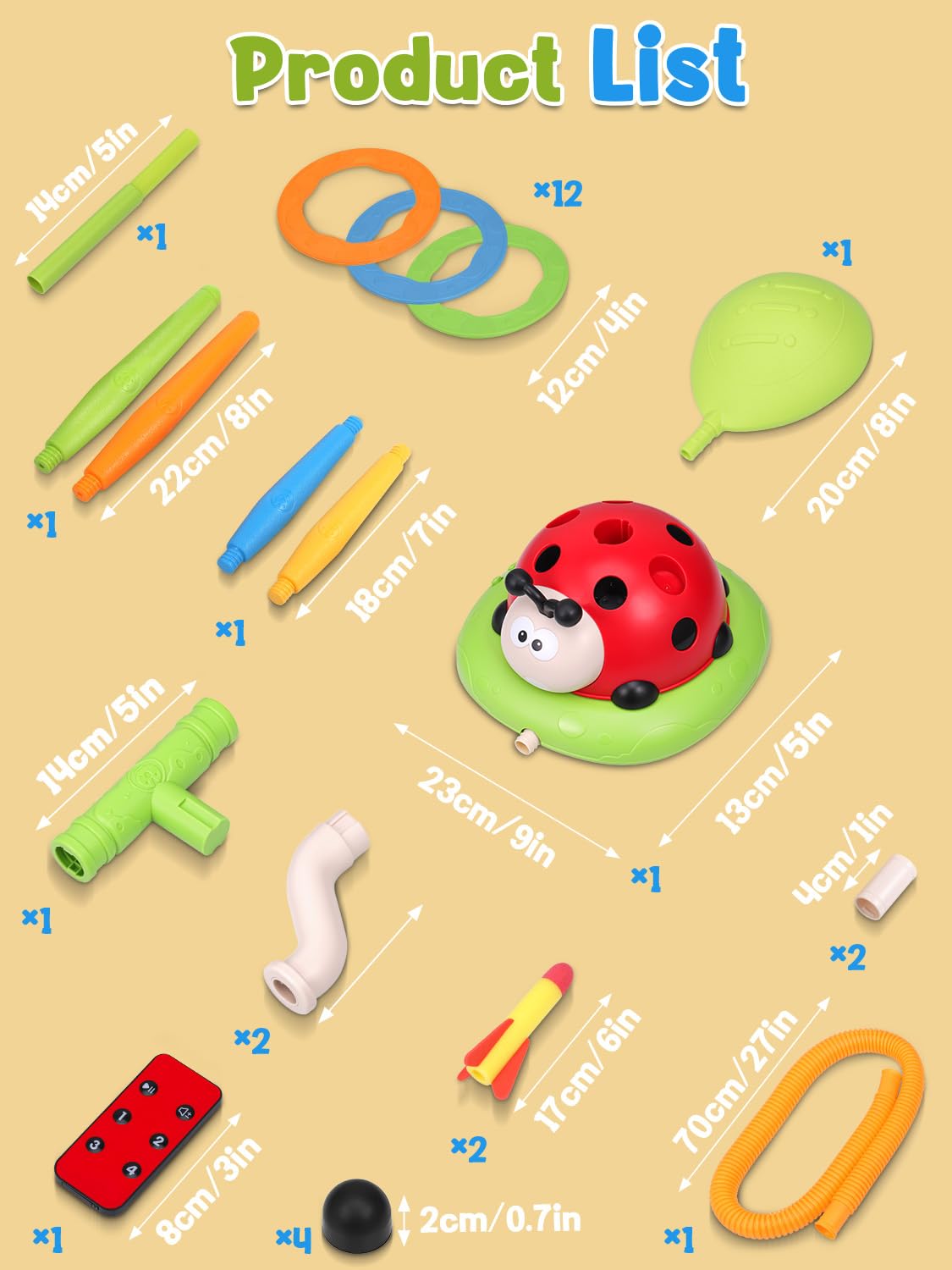 Kssvzz 3 in 1 Spiele für Kinder, Raketen Spielzeug, Seilspringmaschine Kinder, Ringwurfspiel für Kinders, Schaumraketen Launcher, Sport & Outdoor-Spielzeug für 3 4 5 6 7 8 9 Jahre