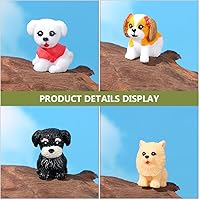 Vista 8 de Yardwe 12 figuras miniatura para cachorros, mini estatua de perro de resina, adornos de perro de dibujos animados, modelo de perro pequeño