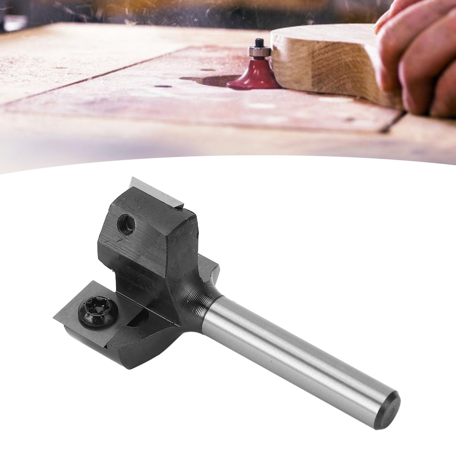 Frez do płytek typu Spoilboard z trzpieniem 8 mm, średnicą cięcia 1 1/4 cala i konstrukcją z 3 rowkami, narzędzie do obróbki drewna ze stali wysokowęglowej do maszyn CNC,