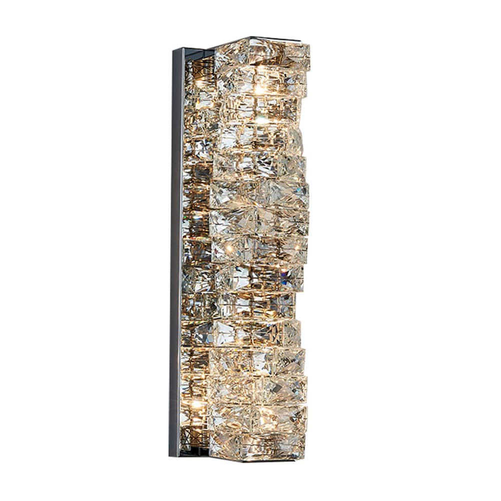 Qaupoee Silver Wall Sconces LED Crystal Wall Lights 3000K6500K
