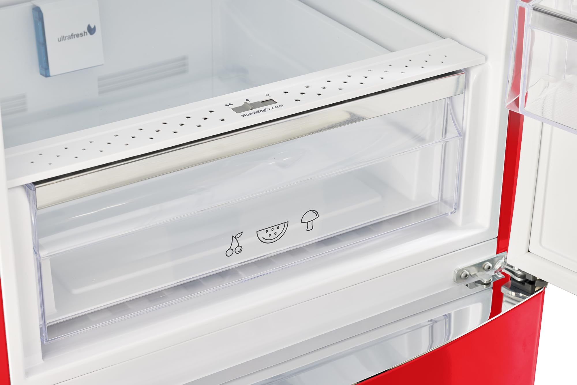 Unique Appliances Classic Retro 12 Cu.Ft. Bottom Freezer Refrigerator In Candy Apple Red on Fridge.com - View 4