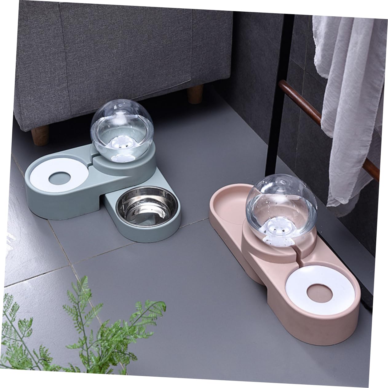 Katzenwasserspender Automatisch mit Doppelnapf aus PET Blau für Haustiere | Trinkspender Katze, Sicher und Umweltfreundlich, mit Einzigartigem Design für Zuhause und Zoofachhandel