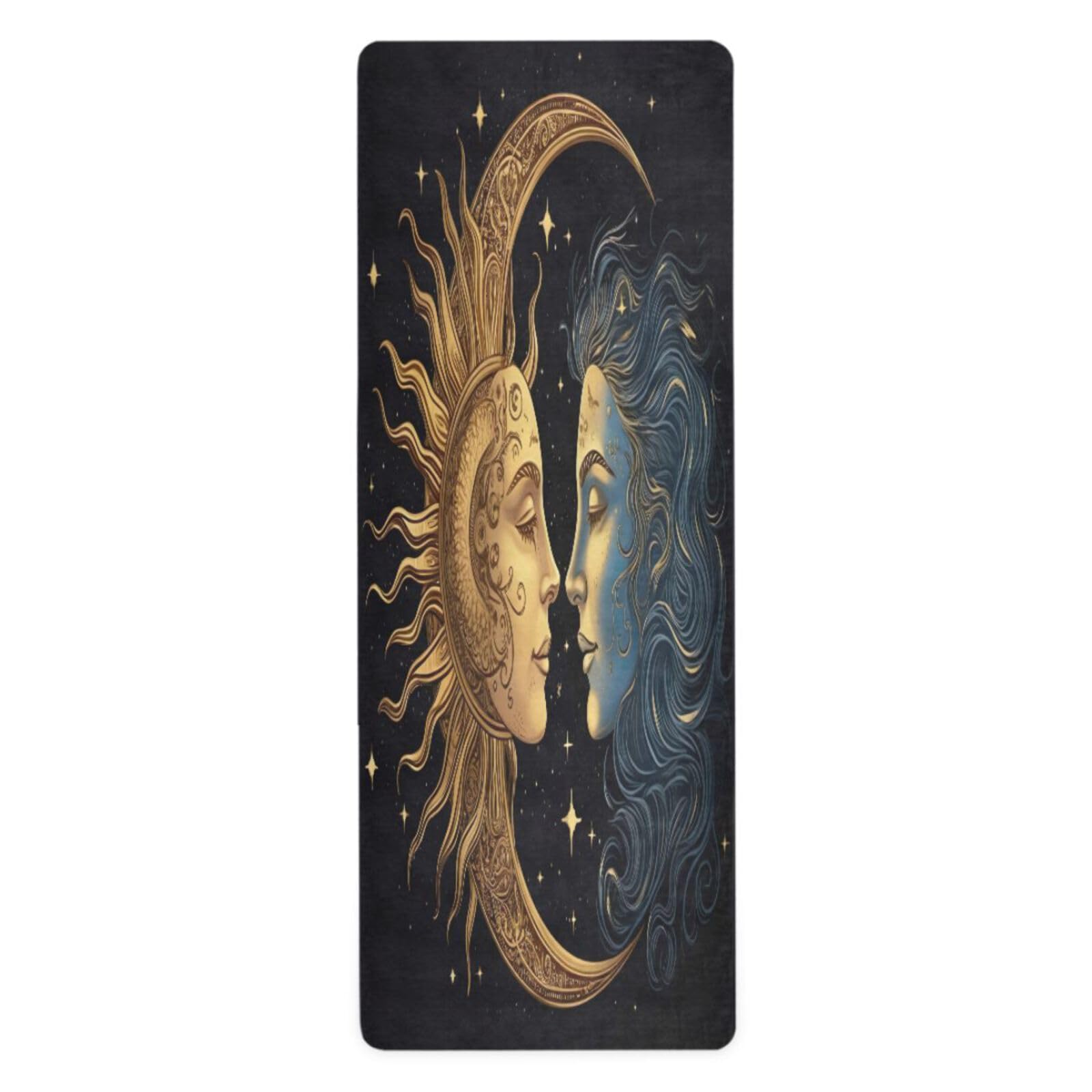 FLildon Sun and Moon Yoga Mat Thick Non Slip Yoga Mat Workout Mat for Men Women, Exercise & Exercise Mat for Home Gym, Yoga, Pilates, Stretching, and Floor