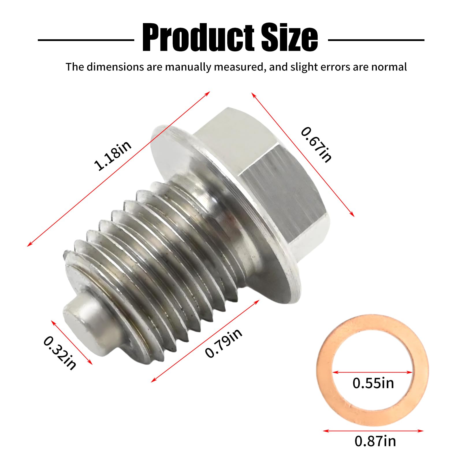 Bouchon de vidange d'huile magnétique M18/M16/M14 * 1.5 M12 * 1.25, aimants Neo, écrou de vidange d'huile, boulon de vidange argent  34