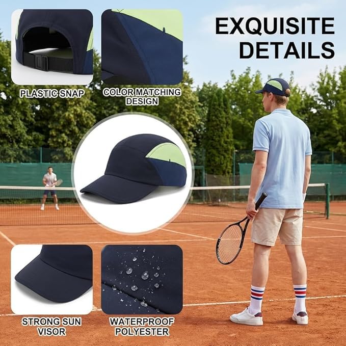 Image of Venzina Summer Cap for Men UPF 50+ Sun Protection Ultra Lightweight Breathable for Cricket Running Gym Tennis Cycling