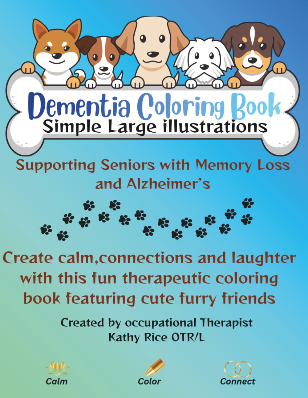 Doodle Dogs: A calming dementia -friendly coloring book with simple bold designs. (Meaningful Moments Series)