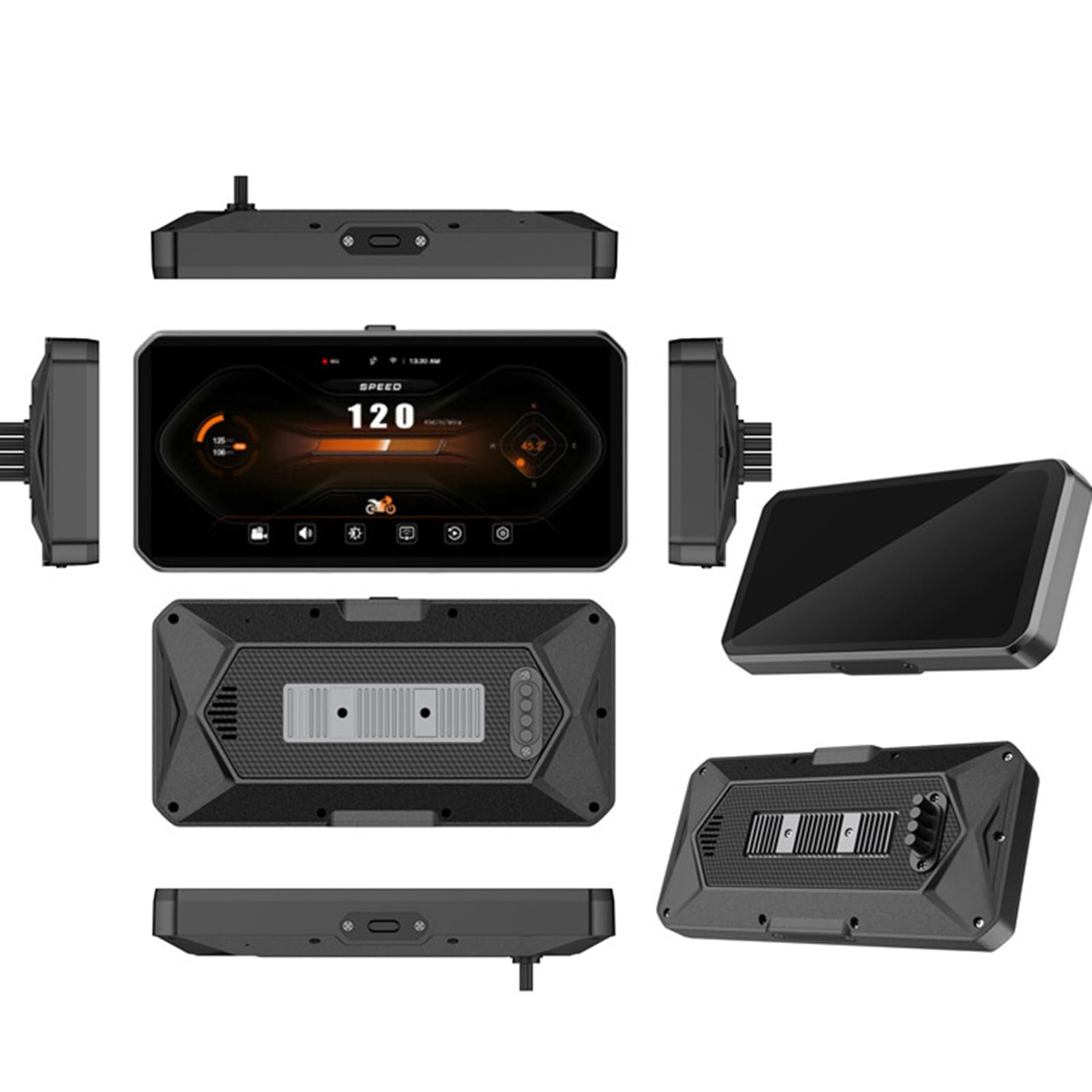 Yosoo Health Gear Kamera Samochodowa Motocykla Wyświetlacz o Przekątnej 6,25 Cala Rejestrator Jazdy Motocyklem z obudową ze Stopu ABS Podwójne Kamery 12 MP o Kącie 150 Stopni Wi-Fi 5,8 GHz dla
