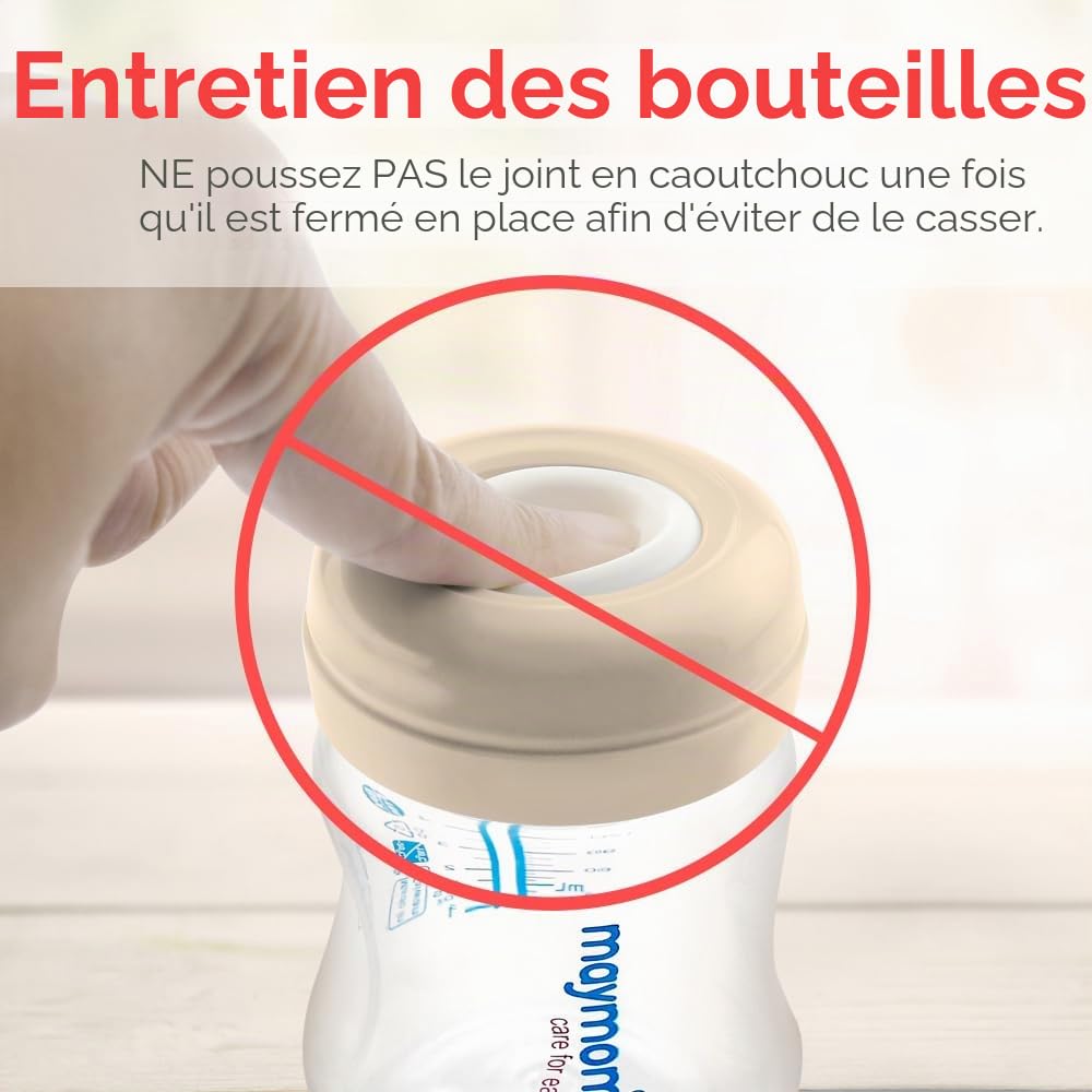 Maymom couvercles vissés type capuchons de voyage avec disque inscriptible, compatibles avec biberons Avent et Maymom à large col, remplacement bague et disque Avent Natural, lot de 6, kaki