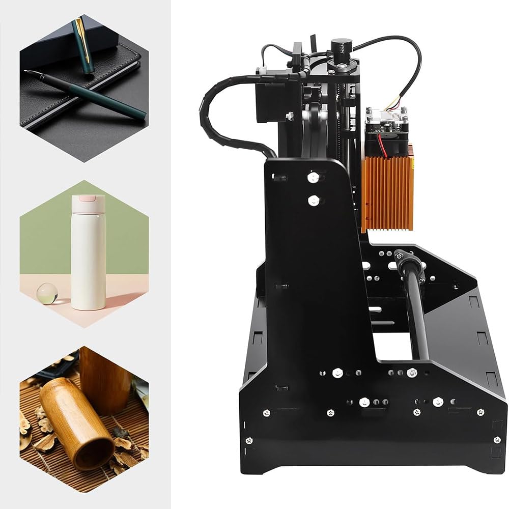 Graveur Laser, Machine Gravure Laser à Effet 15W, Gravure et découpe du Bois,Machine de Gravure de Haute précision pour canettes, Bouteilles, Tasses Thermos