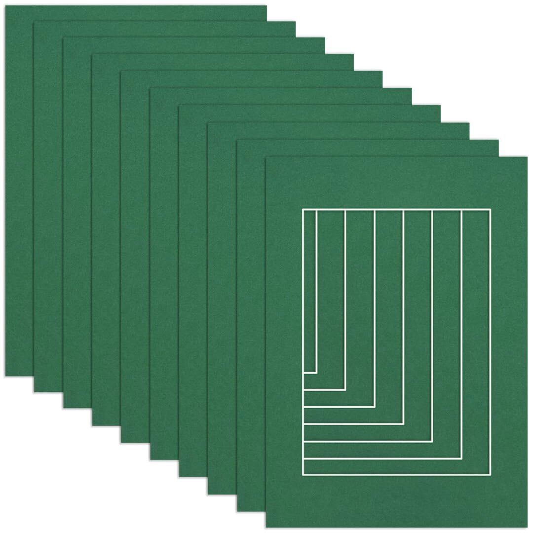 Procut Global A1 Emerald Picture Mounts to Fit A2 Aperture - Precision Cut Cardboard Photo Mount - Ideal for Frames, Prints, Artwork & Certificates - Sizes & Colours Available - 10 Pack โ image 1