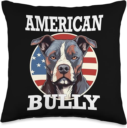 American Bully Family American Bully Pit Bull Terrier USA Dog Pitbull Owner - Almohada de 16 x 16 pulgadas, multicolor