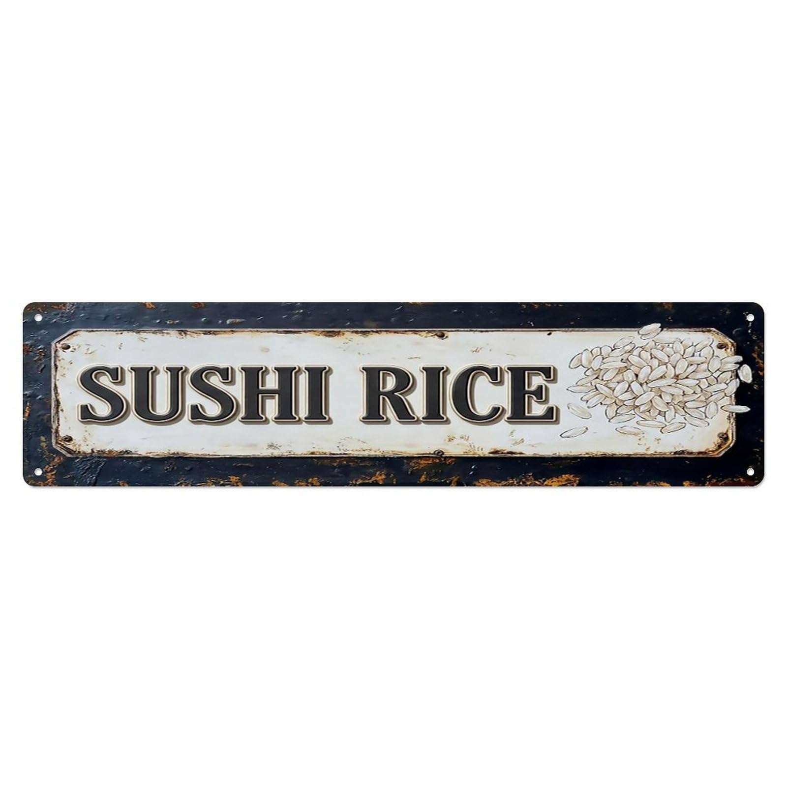 Vintage Sushi Rice Sticky Farmhouse Metal Tin Sign