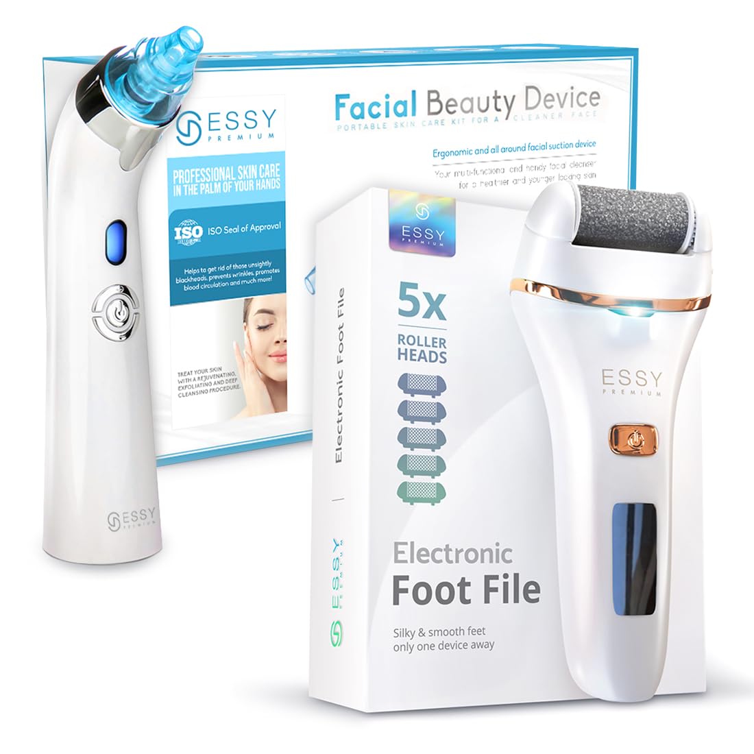 Essy Lima Elettrica Per Piedi E Aspiratore Per Punti Neri (Bianco) Bundle