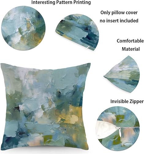 Vista 2 de Fundas de almohada de 18 x 18 pulgadas, modernas, decorativas, suaves, cuadradas, con cremallera invisible, para sofá, hogar, cama, dormitorio