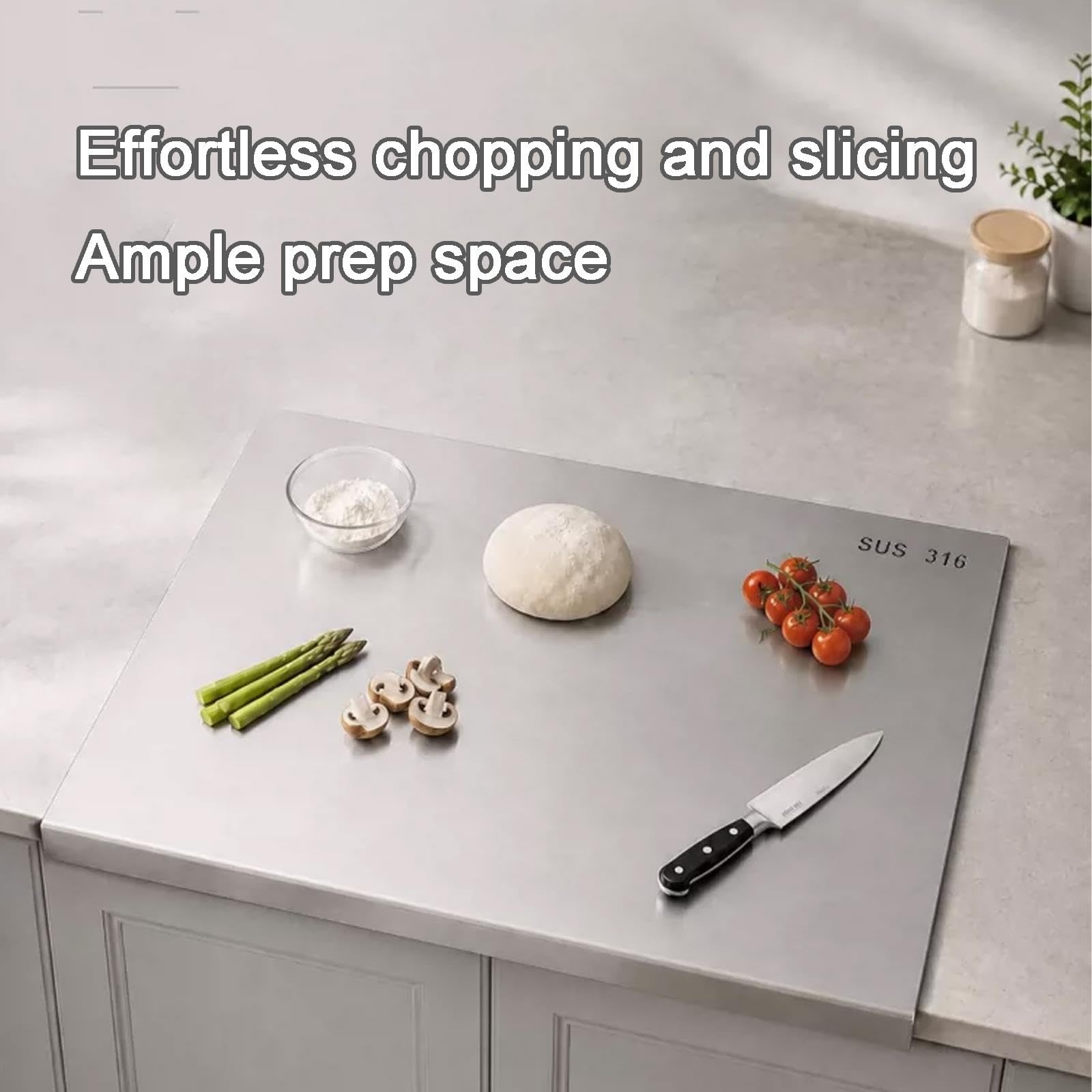 Tabla de Acero Inoxidable para Picar Cocina Grado Alimenticio ASin Juntas