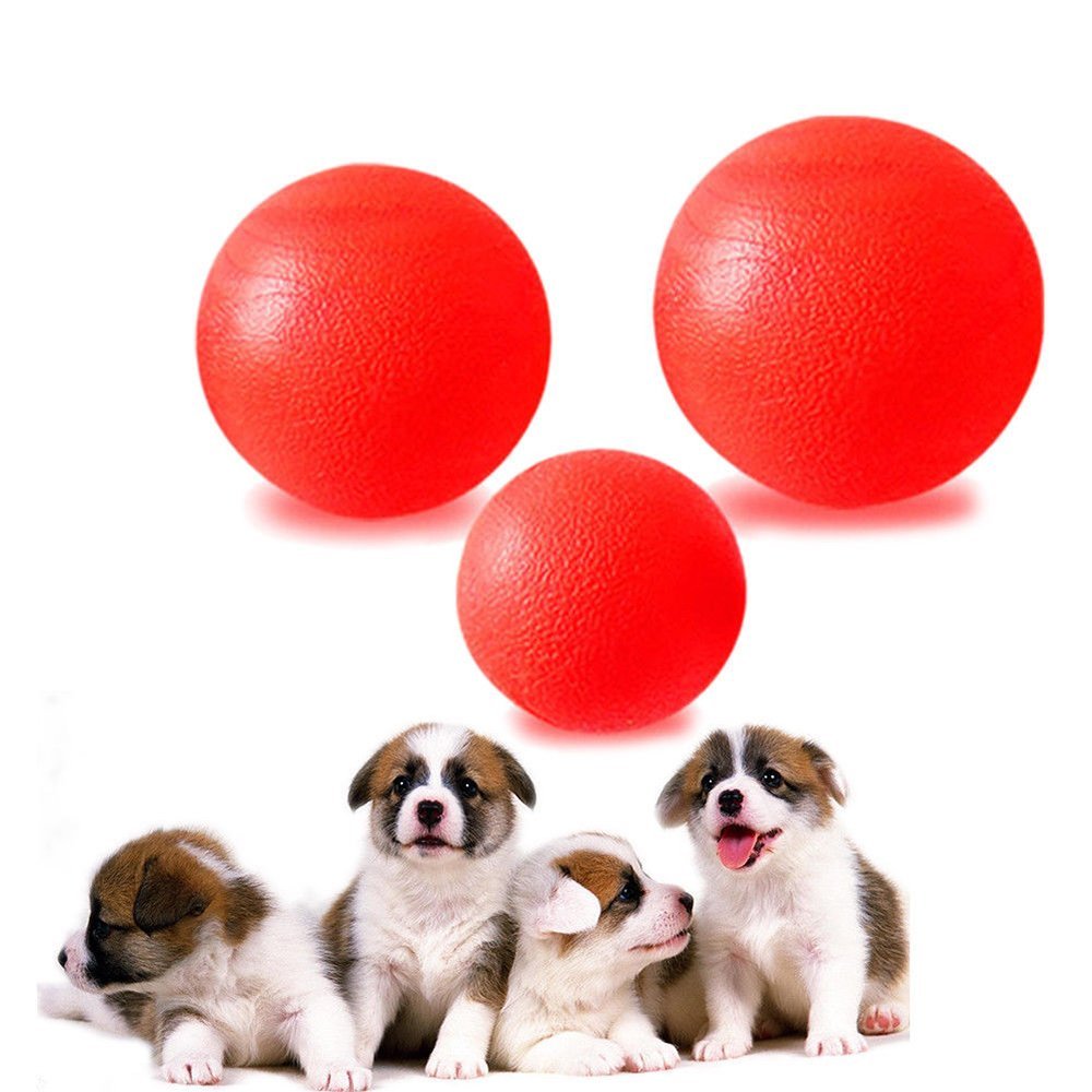 Esoes Classic Pet Products Solid Rubber Ball - Dog Balls Pet Interactive Toy - Red Dog Bouncy Ball Training Chew Play Fetch Bite Toys Pet Exercise Game Ball (L)