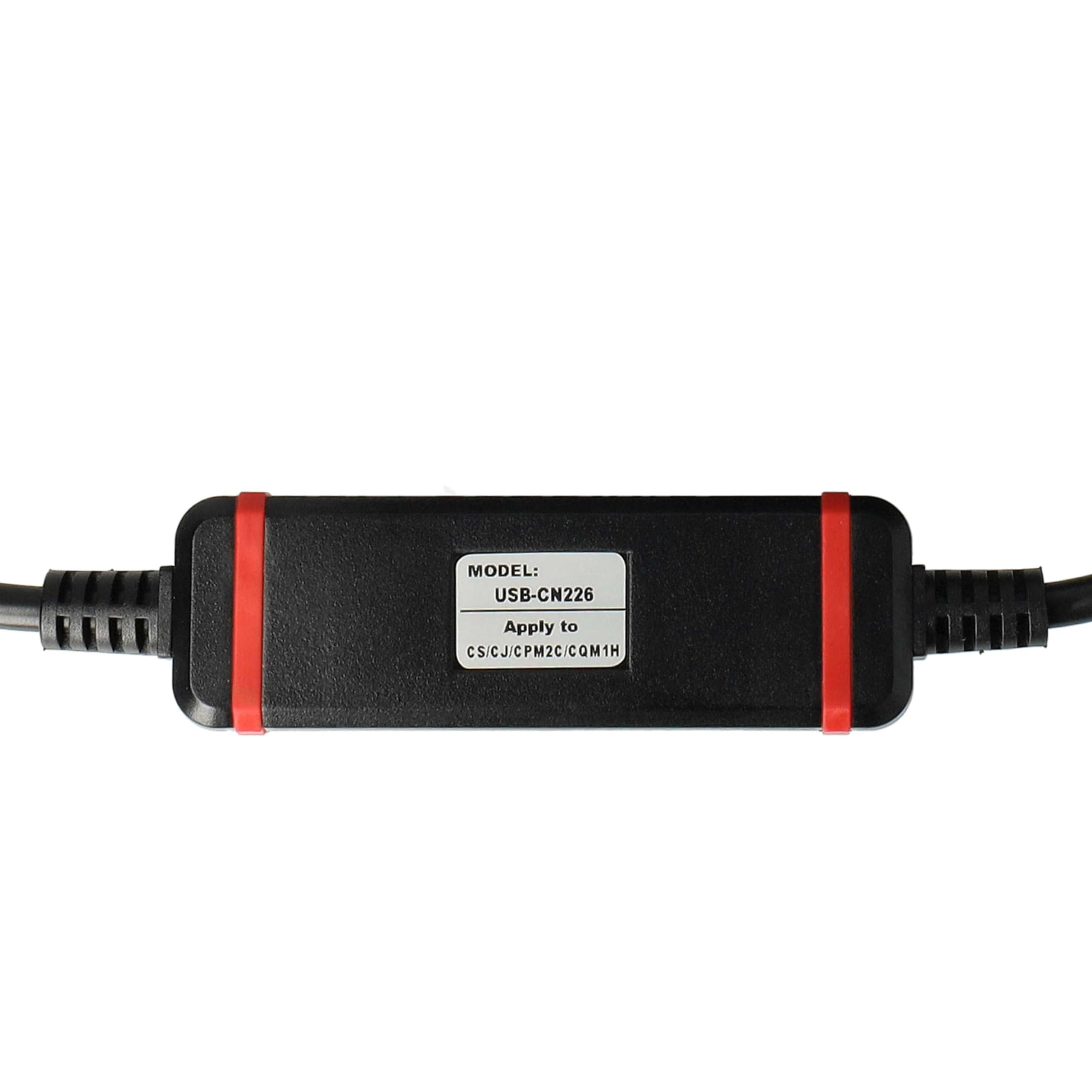 vhbw USB Programmierkabel kompatibel mit Omron CS | CPM2C, CQM1H, CJ Funkgerät, schwarz - ERSATZ FÜR CS1W-CN226, CS1W-CS114, USB-CN226
