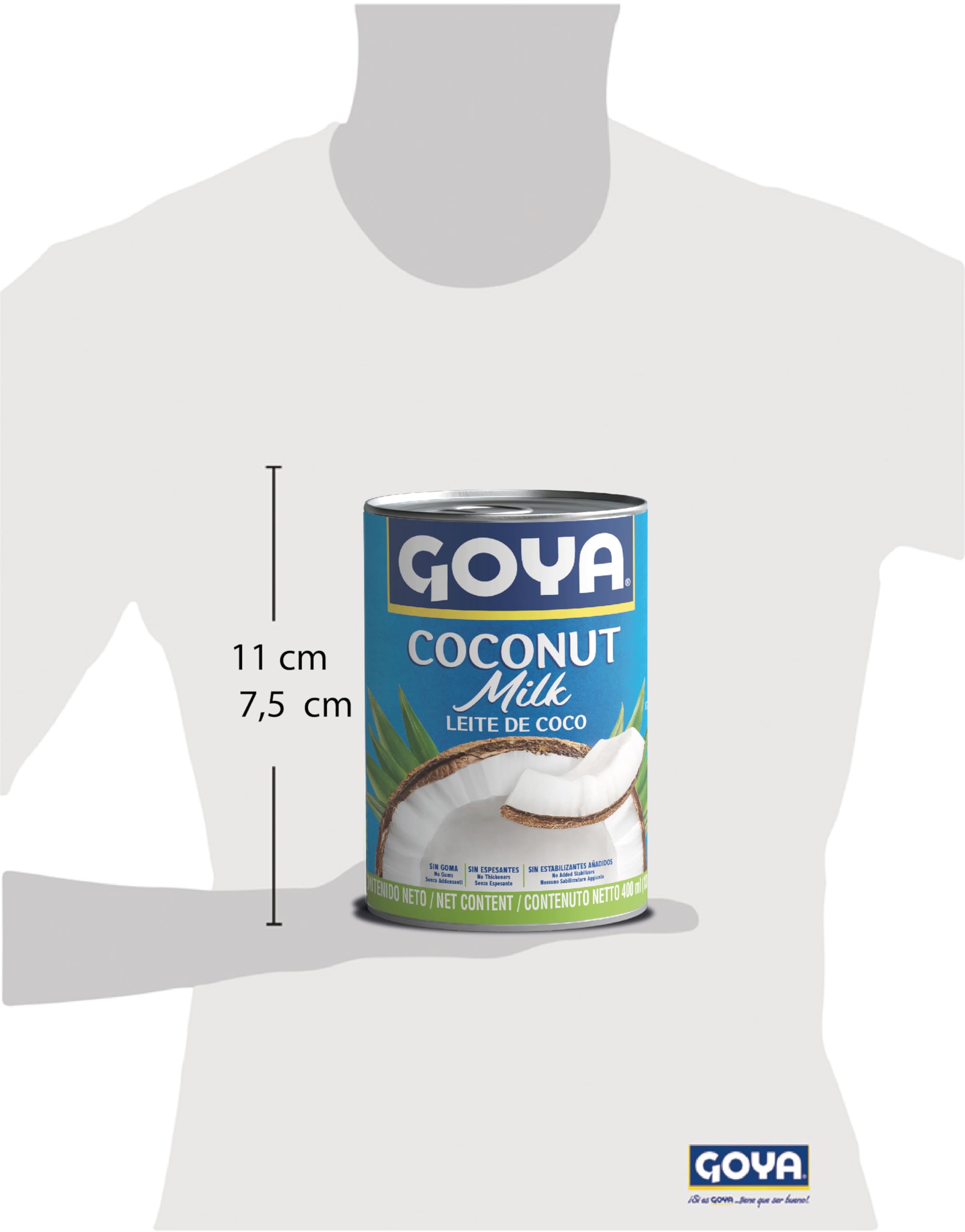 Goya Leche de Coco 400ml, Sin Azúcar Añadida, Sin Aditivos