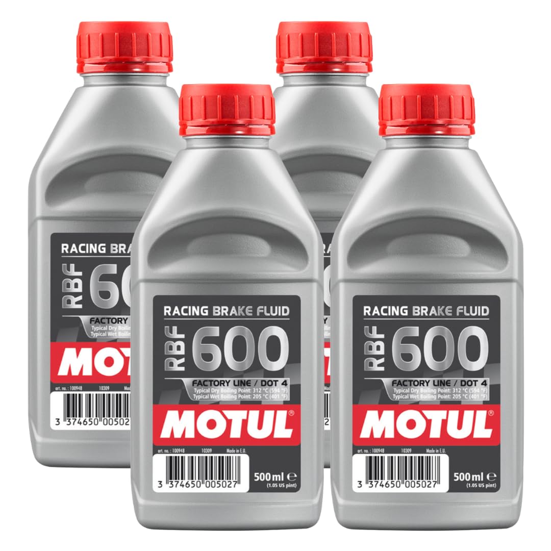 MTL100949 8068HL RBF 600 Factory Line Dot-4 100 Percent Synthetic Racing Brake Fluid-500, 300. ml, 4 Pack
