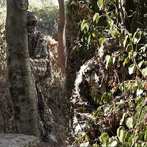 Tongcamo Hunting Ghillie Suit 3D Bionic Leafy Camouflage Clothing for Jungle Hunting, Wildlife Photography, Bird Watching，Halloween, Shooting - Thumbnail 7