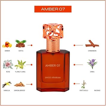 Swiss Arabian Amber 07 - Luxury Products From Dubai - Long Lasting, Addictive Personal EDP Spray Fragrance - Seductive Signature Aroma - 1.7 Oz