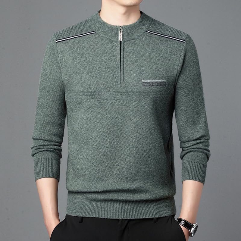 Men's Sweater Winter Half Turtleneck Thickened Warm and Comfortable Bottoming Knit Sweater3