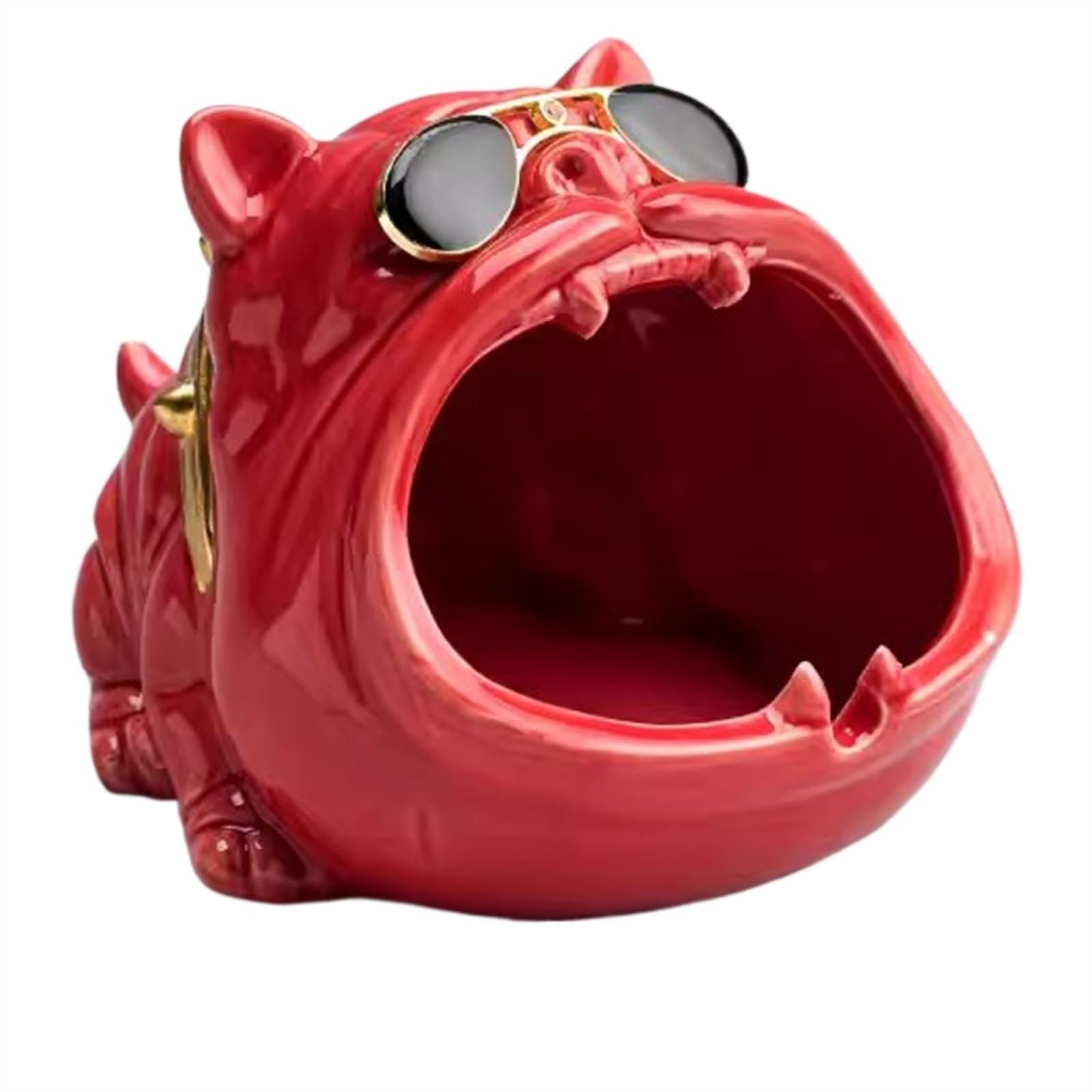 Wqqyu6hkf Red Indoor Decorative Ashtray Cigar Outdoor For Cigarettes Large Indoor Home Decoration For Desktop(Red)