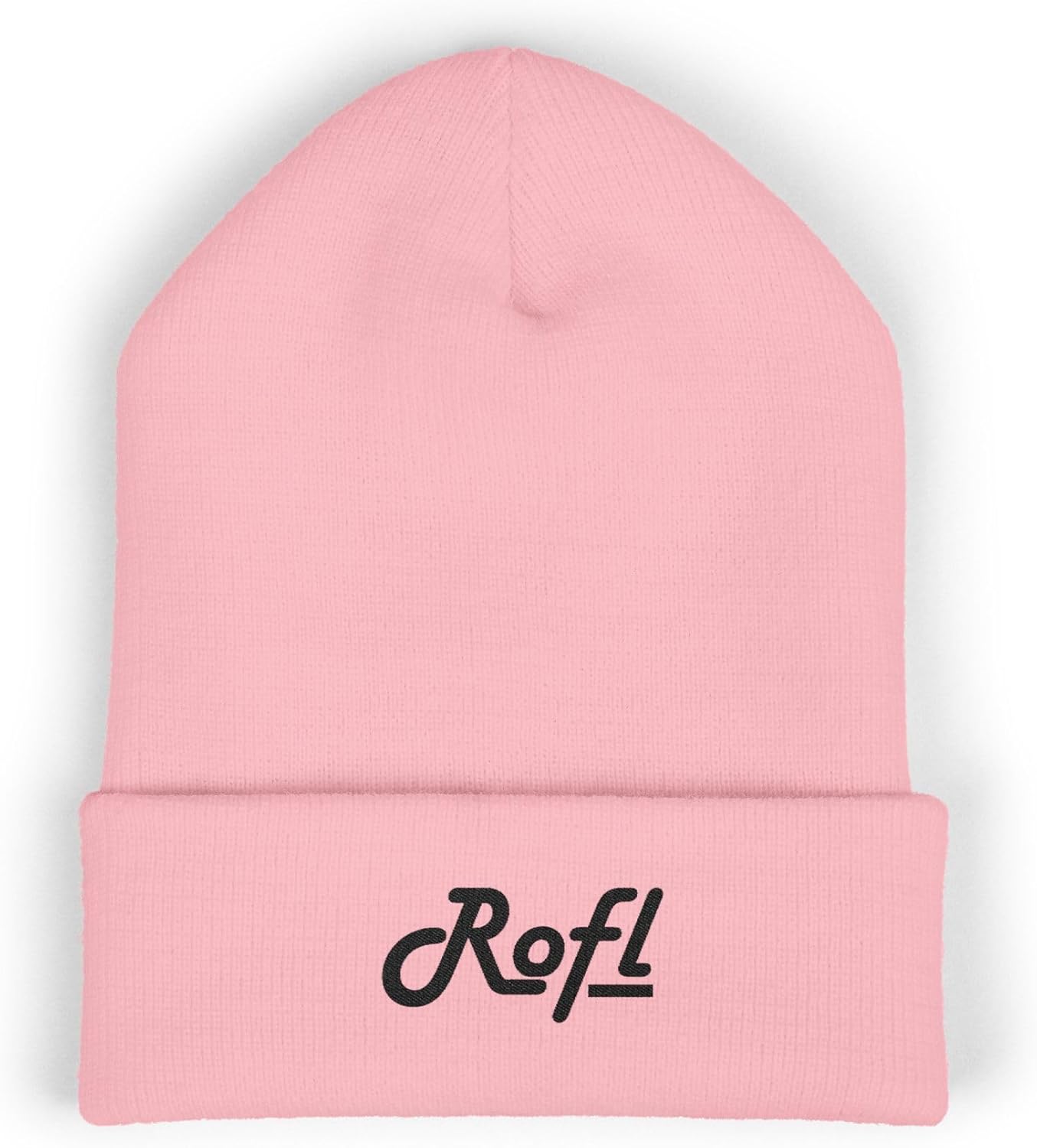 Premium Classic Cuffed Beanie Hat Gift with Embroidery Message 'ROFL'