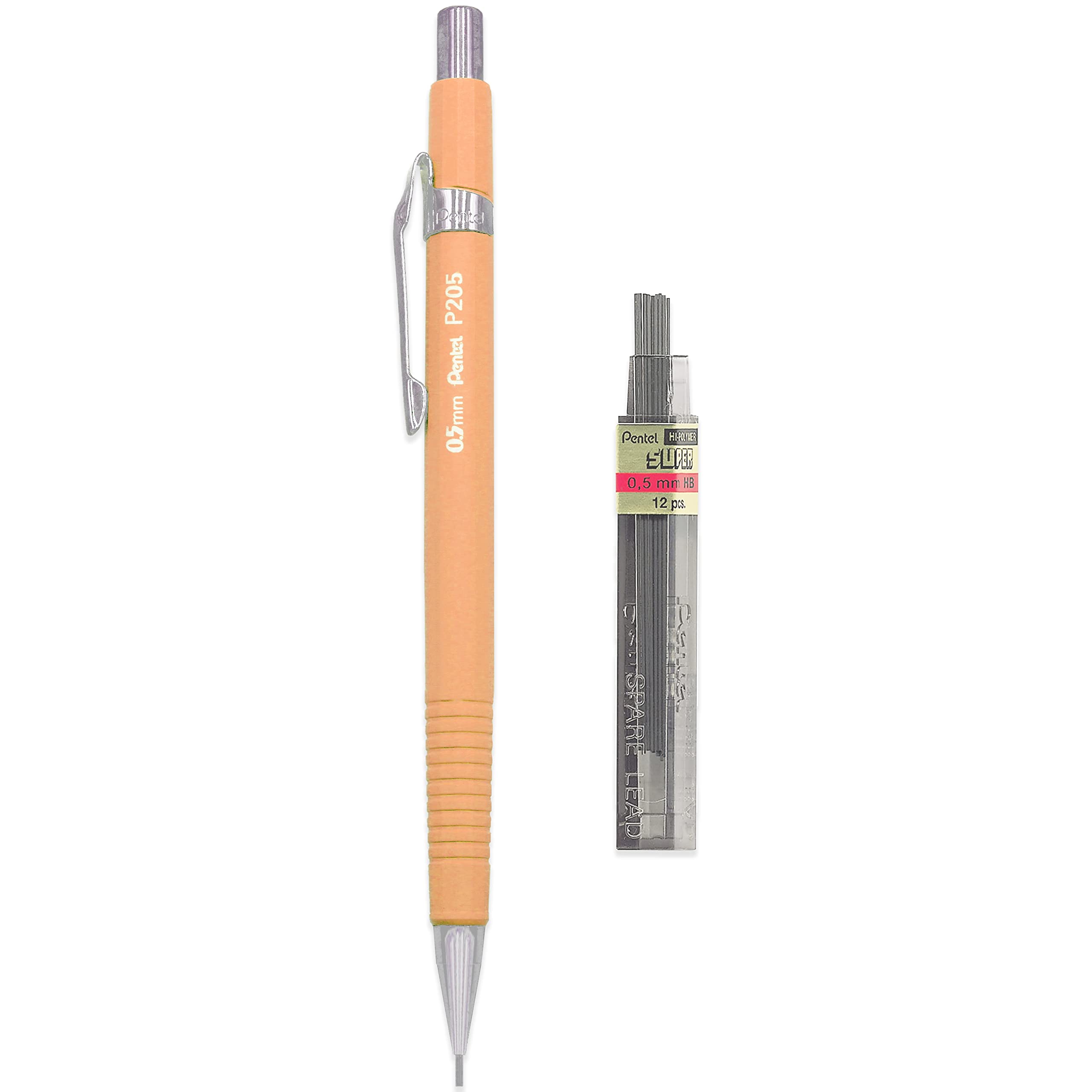 Porte-mine Pentel 120 Rétractable 0,5 Mm HB - Corps Plastique Avec Gomme - Crayon Mécanique Fiable