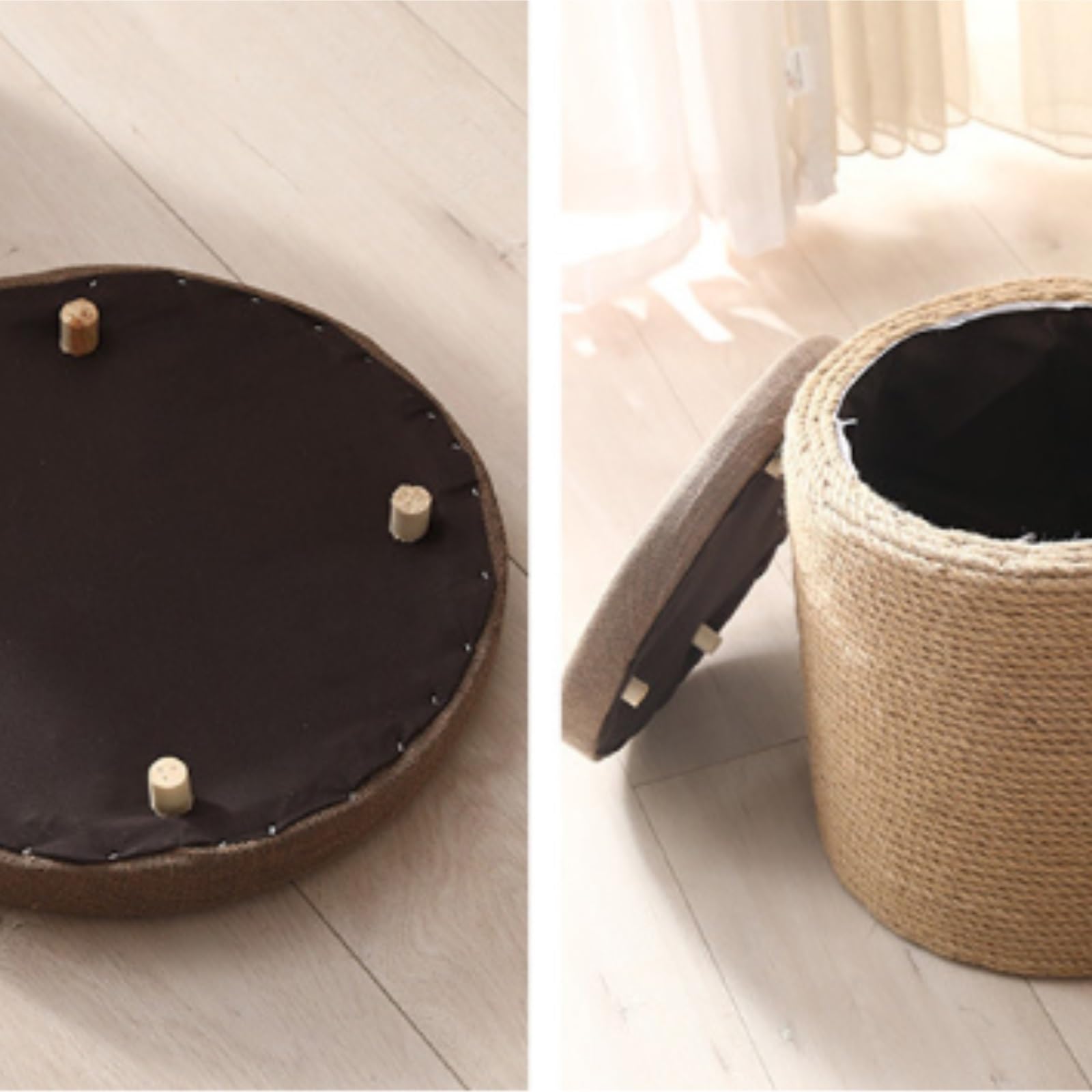 Podnóżek Podnóżek Z Funkcją Przechowywania, Do Salonu Do Salonu(Leather,39x41cm)