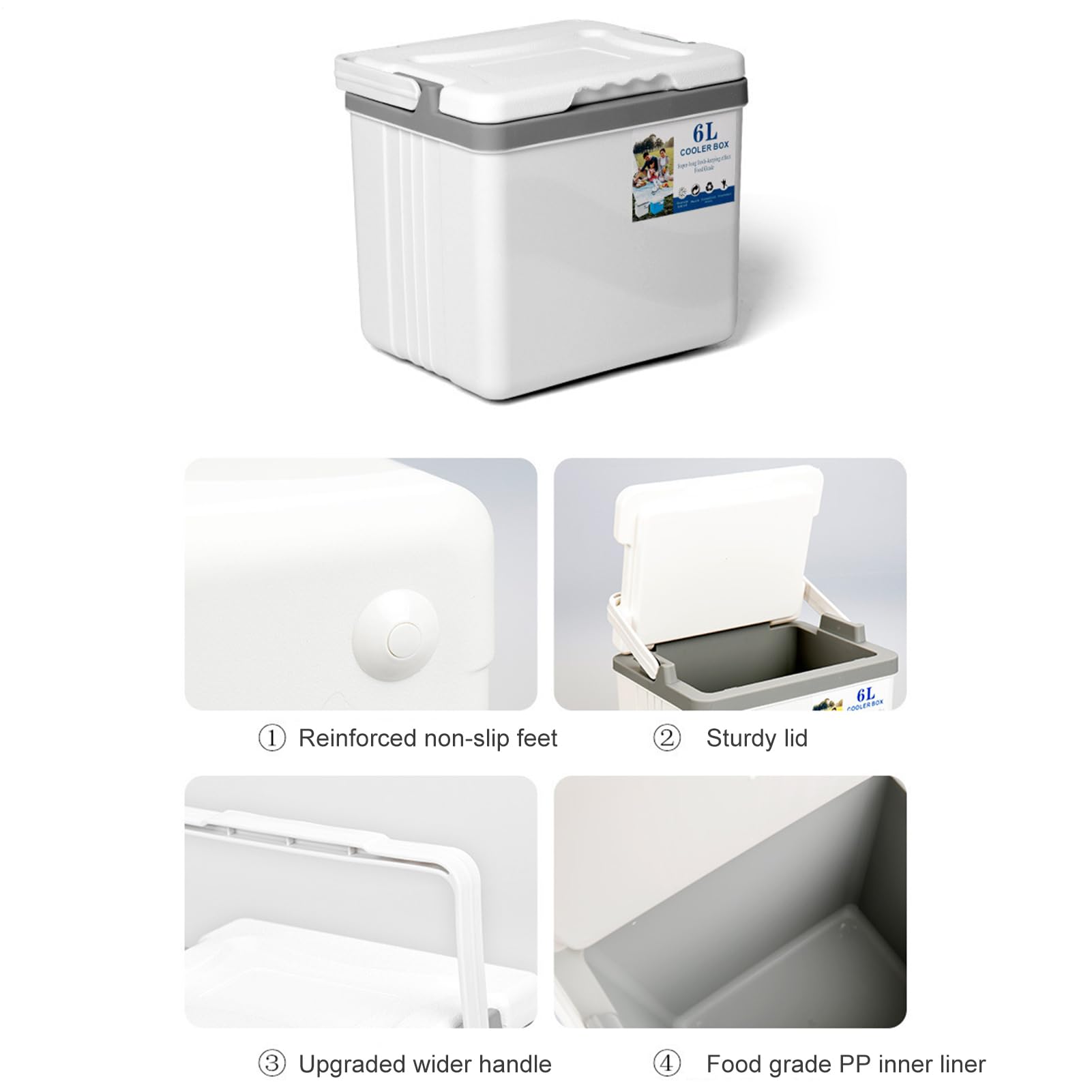 a Baule Portapranzo Isolato Box Freezer Portatile Antigoccia | da Campeggio per Spiaggia, Picnic, Gite, Feste all'Aperto, Barca, Trekking, Campeggio e Outdoor