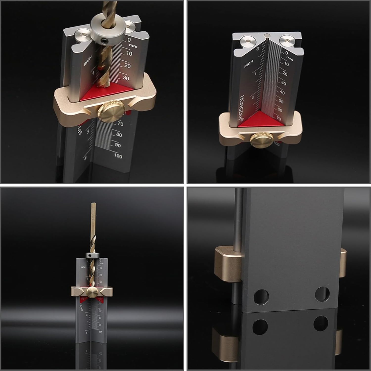 Aluminum Woodworking Gauges Essential Tool Versatile Woodworking Instrument for Drill Bit Positioning & Angles Measurement