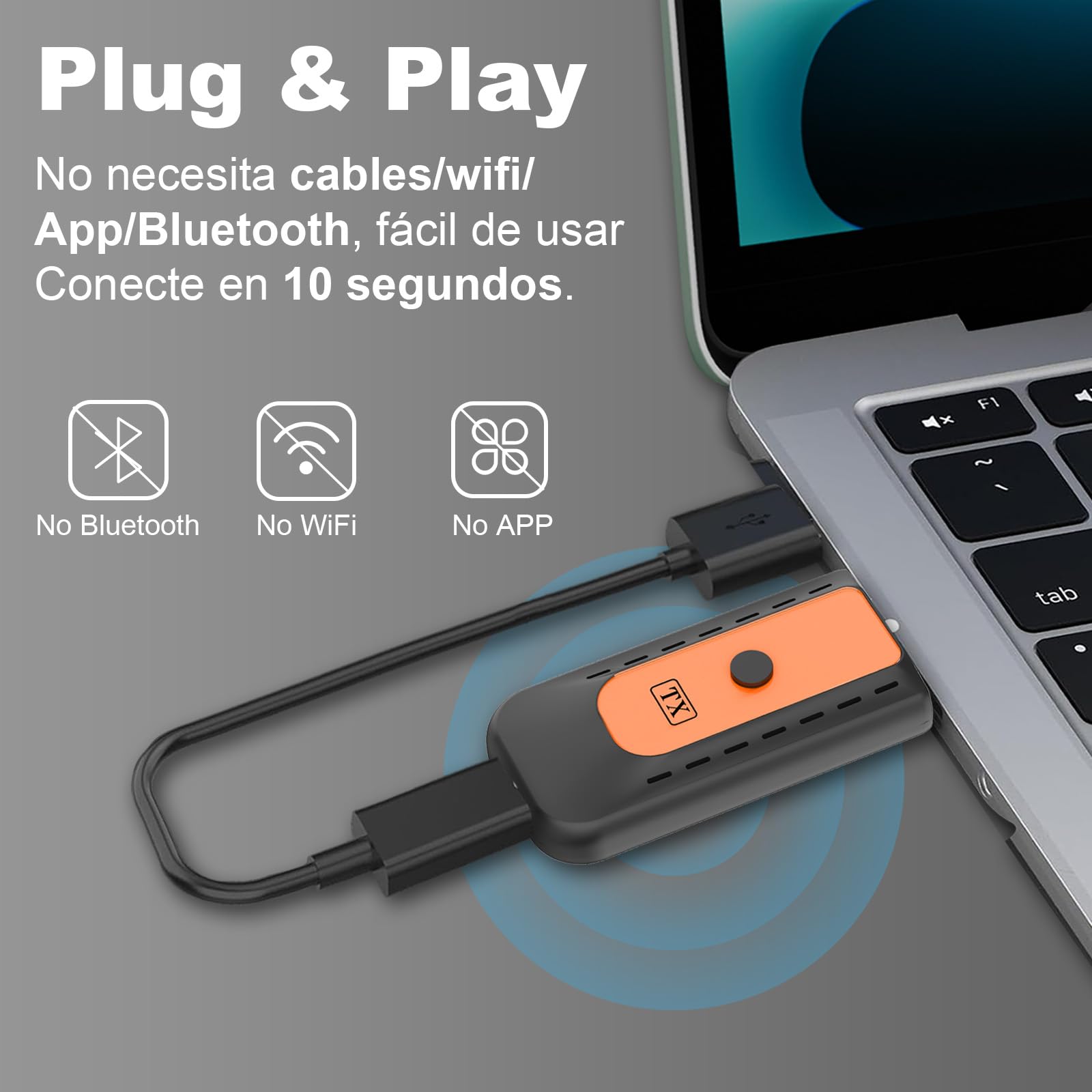 HDMI Inalámbrico, Transmisor y Receptor Inalámbrico, para Transmitir Vídeo y Audio en PC/Portátil a Monitor/TV Box/Proyector, transmisión inalámbrica HDMI 2,4G/5,8G, Plug & Play, 100ft