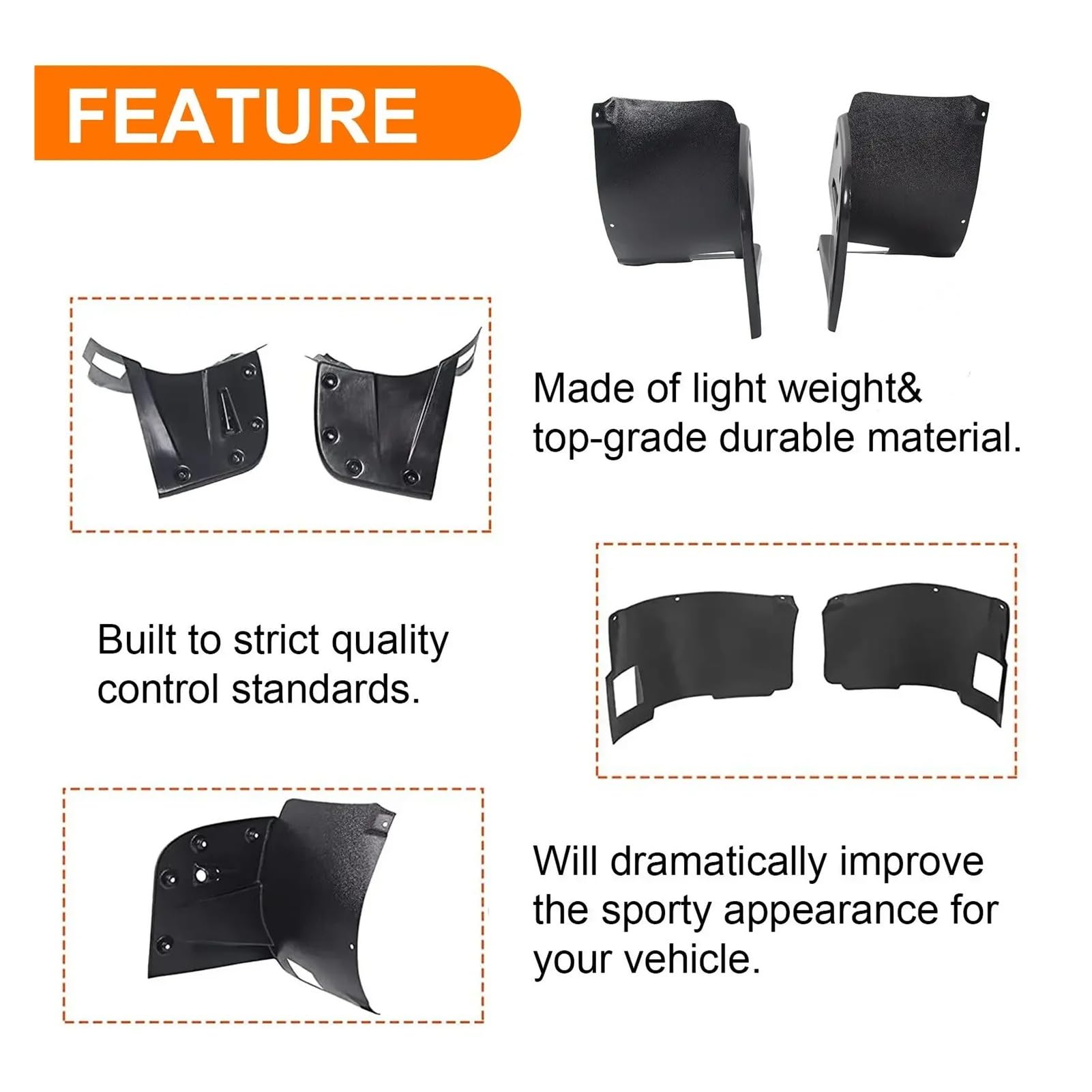 Compatible con BMW E39 M5 M 1996-2004. Guardabarros, paneles de protección contra salpicaduras, molduras, guardabarros de rueda.