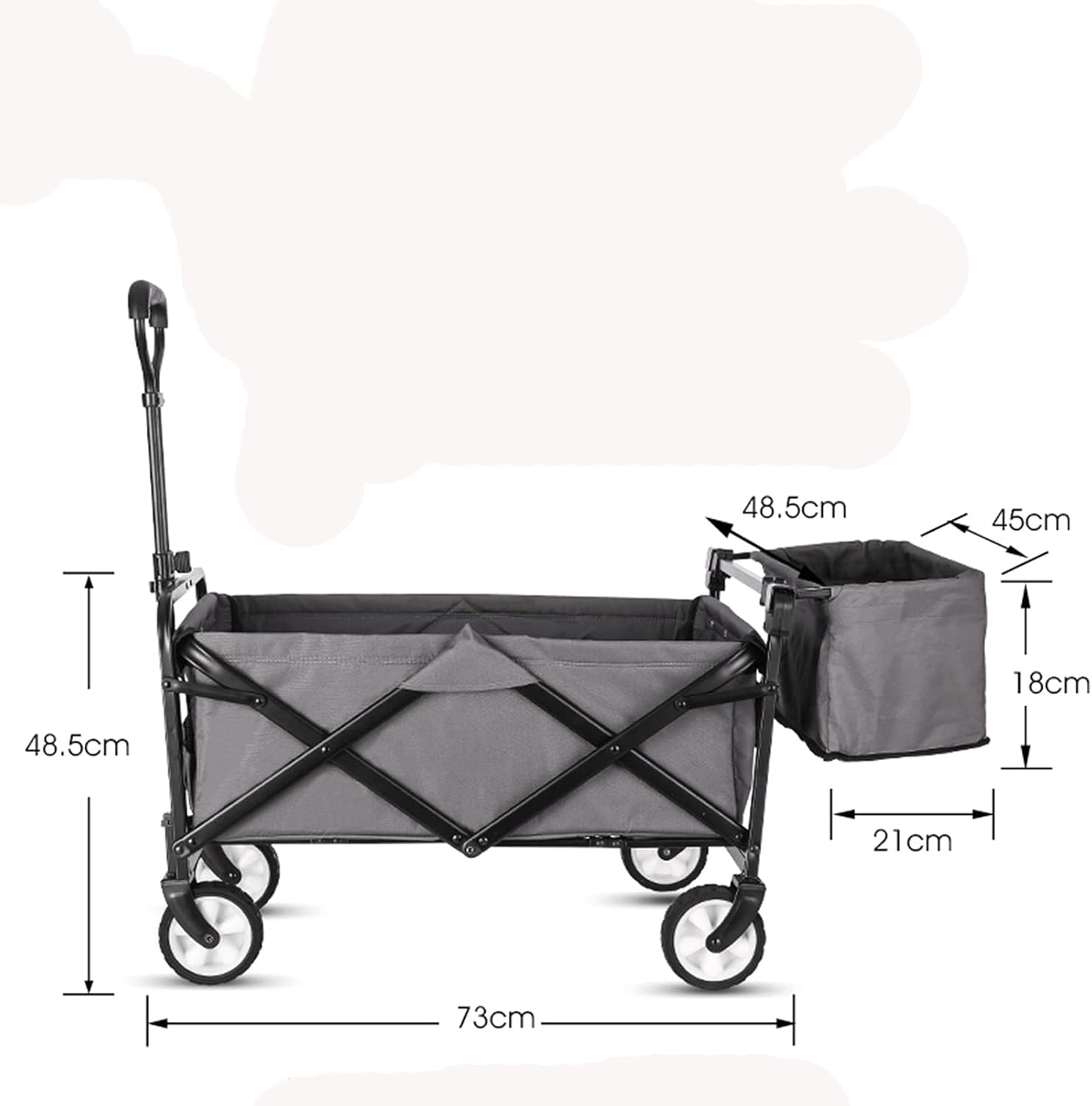 Garden Cart Garden Stroller Folding Portable Outdoor Shopping Home Trailer Hand Truck Wild Camp Hand Draw Cart