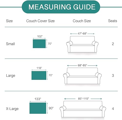 Miniatura 6 de RHF - Fundas para sofá de 3 cojines, fundas seccionales para sofá, fundas de sofá para perros, funda de sofá, mantas para sofá (pequeño, beige)