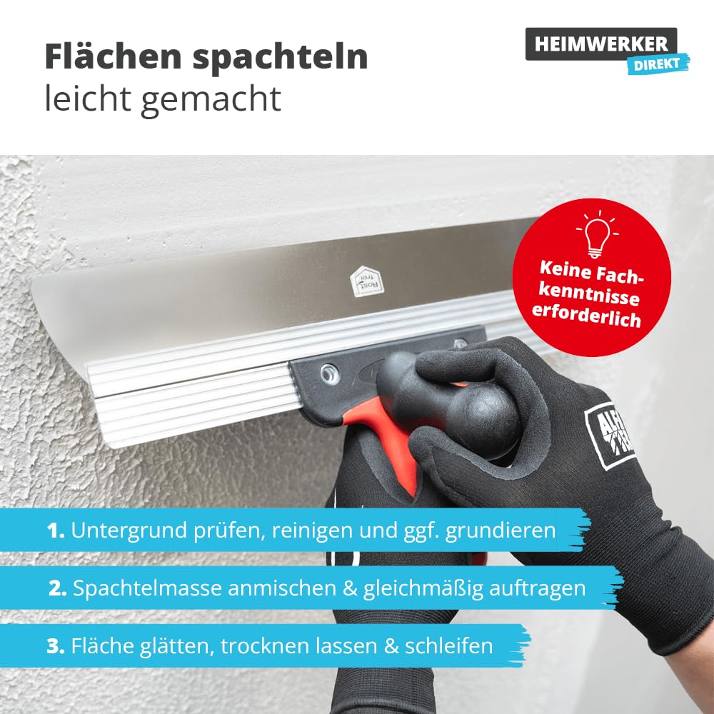 Alfa Flächenspachtel 25 kg – Spachtel-Masse zum Spachteln & Glätten | Profi-Qualität - Zum Spachteln und Glätten von Putz, Mauerwerk etc. - Optimal zum Flächenspachteln - Atmungsaktiv