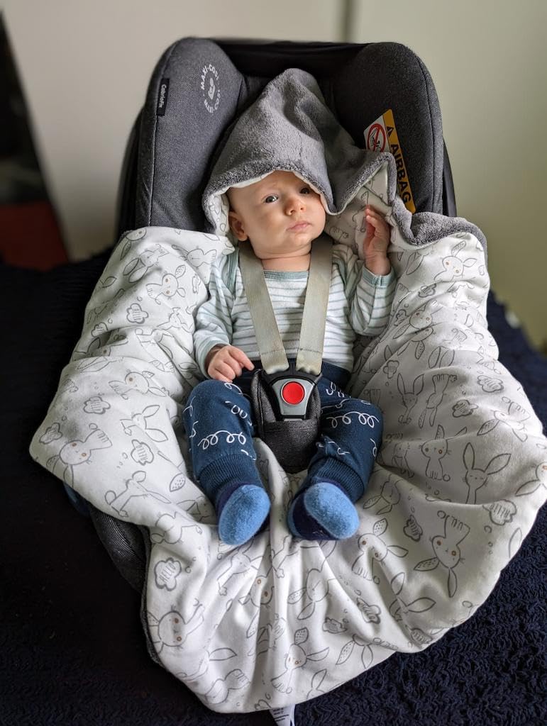 Einschlagdecke für die Babyschale Babyschalenfußsack Sommer Fußsack (Rosa, Schmetterling)