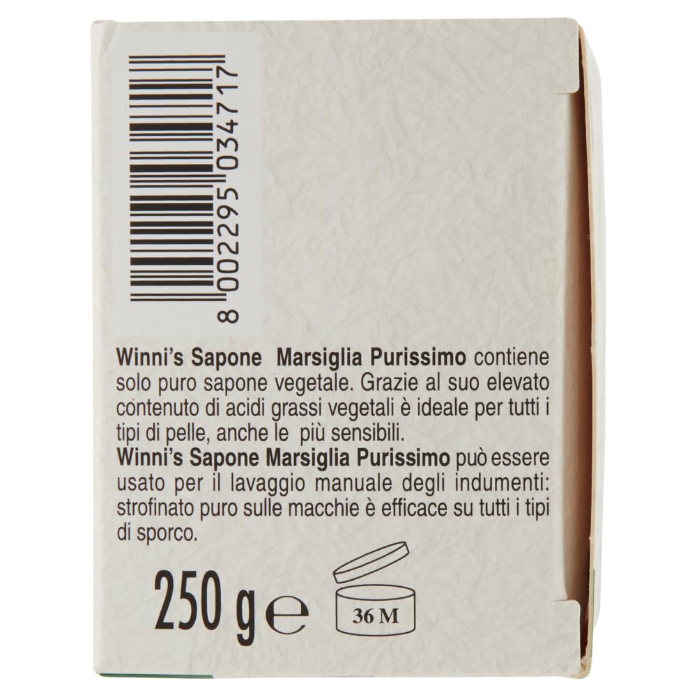 WINNI'S Mydło marsylijskie 24 x 250 g, bez perfum, pręt, detergent do prania