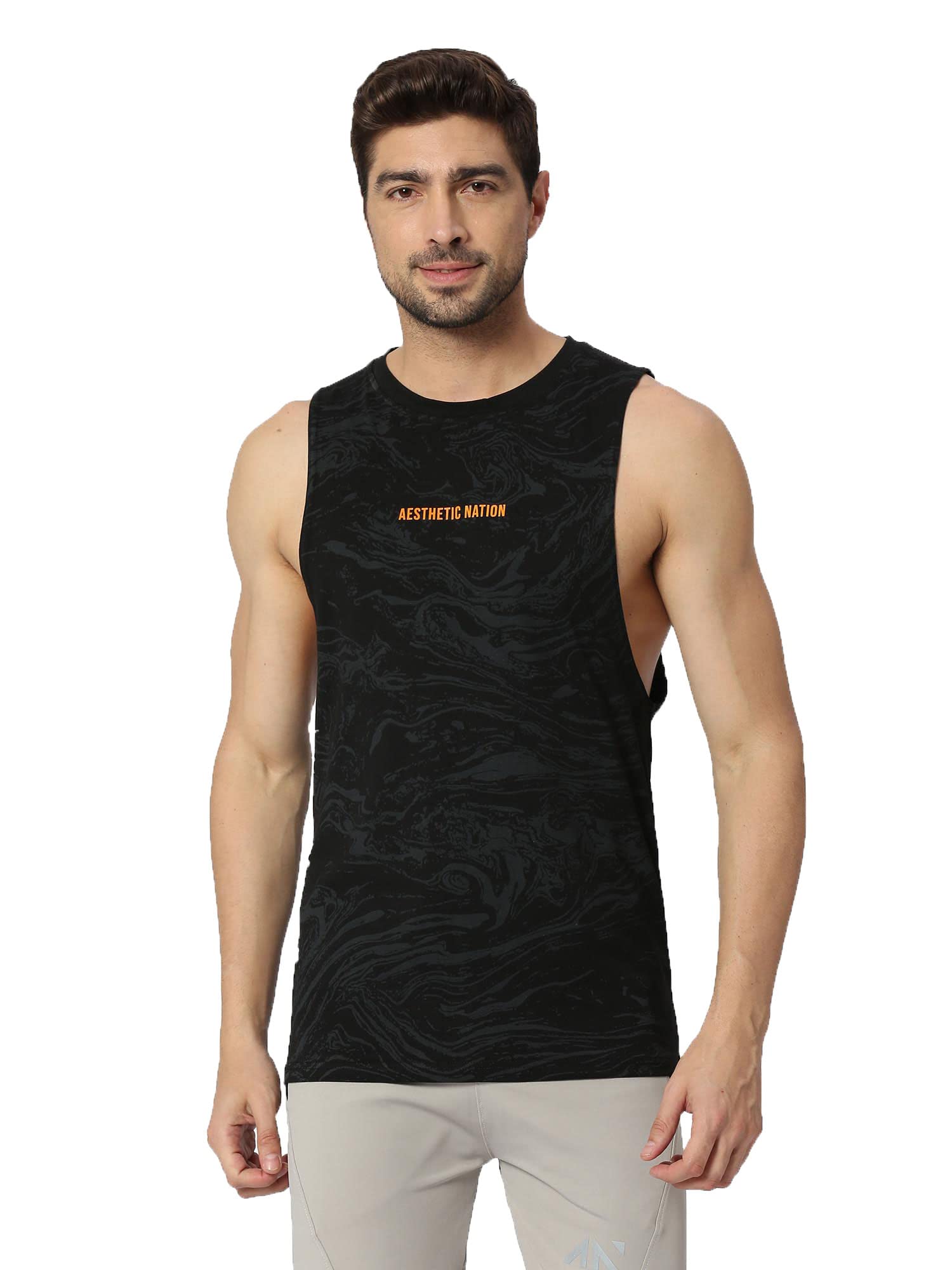 aesthetic nation Deep Cut Wavy Tank Top/Vest for Mens-picture-23